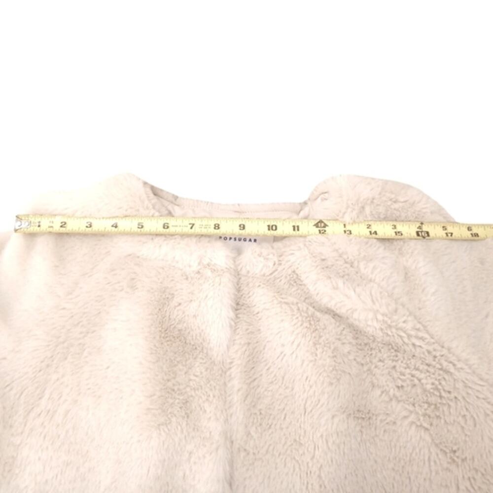 Popsugar Plush Teddy Coat Women's Size M IVORY Faux Fur Oversized Boxy Relaxed - Picture 13 of 16